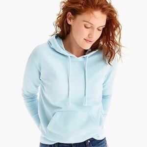 J. Crew Lightweight Garment Dyed Hoodie in Light Blue Turquoise Size L